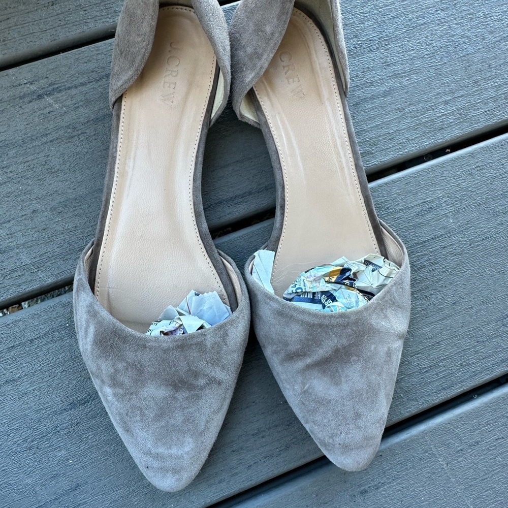 J. Crew Women's Suede Pointed Flats - Gray